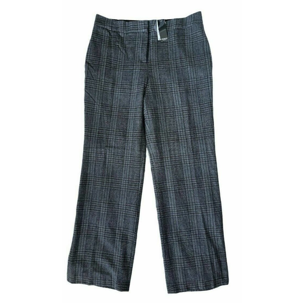 PREMISE Women's Plaid Wowen Pants w/ Pockets Lined - Size 14 Gray Plaid